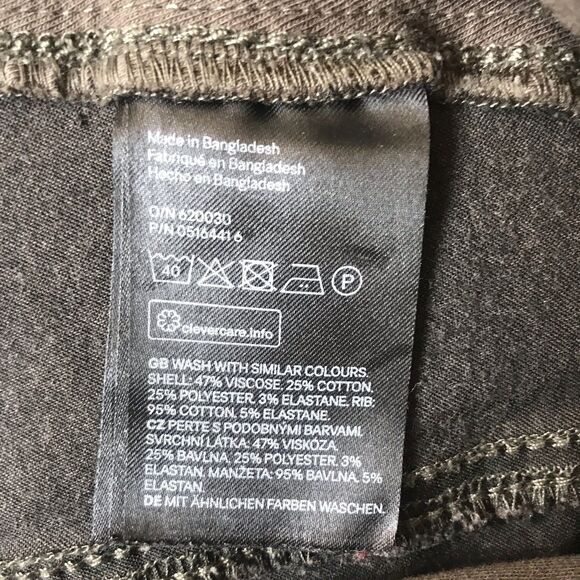 H&M Mama Maternity Pant SZ 8 Olive Green Skinny Full Panel Stretch Tummy Zip Hem - Picture 5 of 9